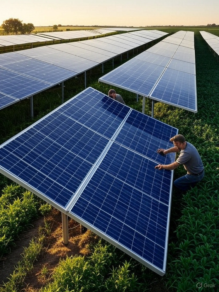 Solaranlage auf Feld